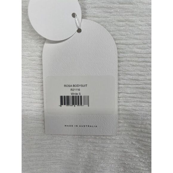 Rumer Rosa Bodysuit Size Small White Ribbed Strapless - Picture 7 of 9
